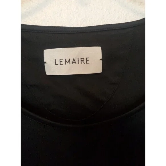 Lemaire Straight Slip Dress Black Designer Cotton Womens Size Medium - Picture 5 of 16